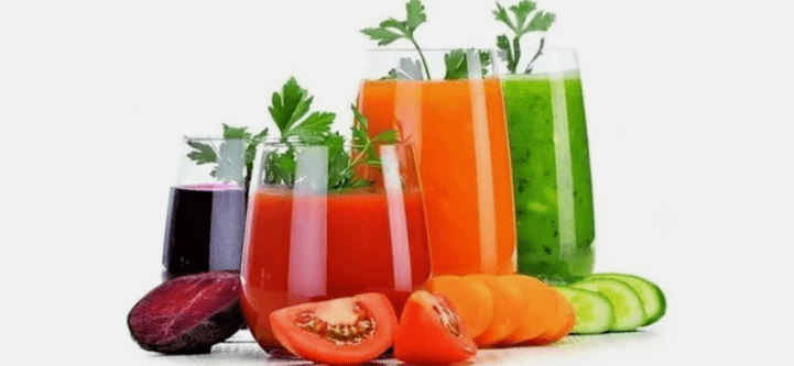 Jugues de dieta japonesa vegetales y frutas